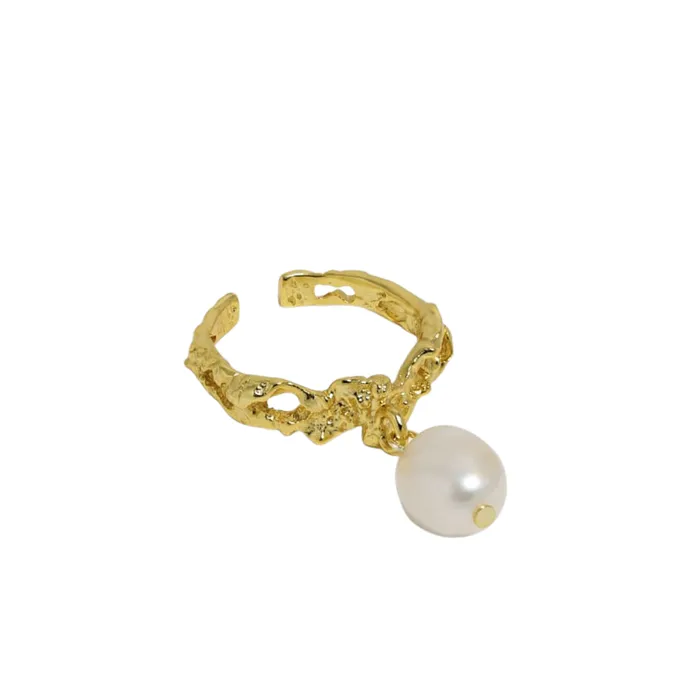 pau jewelry Rings Textured pearl ring