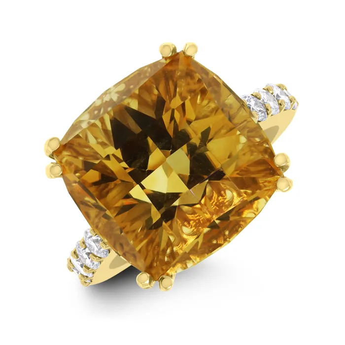 Pot of Gold Citrine Ring 1344 ct Citrine Diamonds in Yellow Gold Beauvince Rings Pot of Gold Citrine Ring 1344 ct Citrine Diamonds in Yellow Gold Beauvince Rings