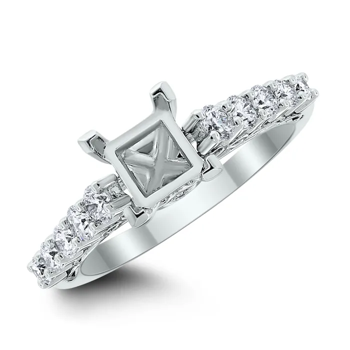 Princess Engagement Setting Bridal Set for a 1 ct Princess Cut 100 ct Diamonds in White Gold Beauvince Rings Princess Engagement Setting Bridal Set for a 1 ct Princess Cut 100 ct Diamonds in White Gold Beauvince Rings