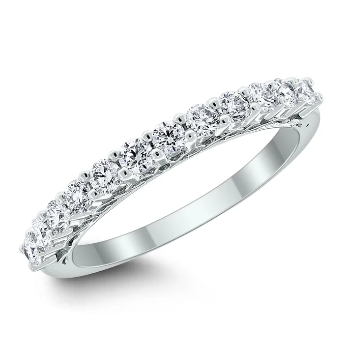 Princess Engagement Setting Bridal Set for a 1 ct Princess Cut 100 ct Diamonds in White Gold Beauvince Rings