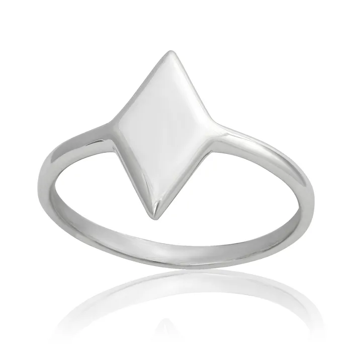 R2031 Diamond Shape Dainty Signet Ring Teeda Rings