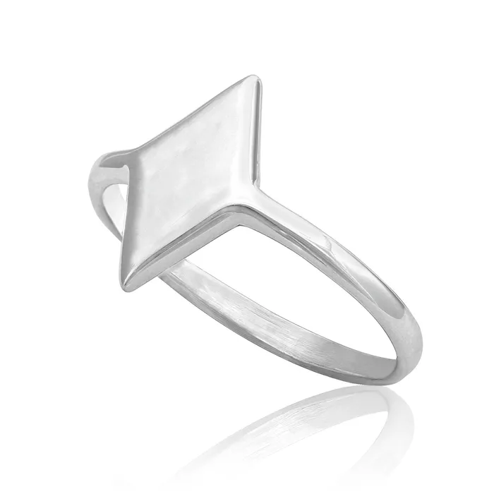 R2031 Diamond Shape Dainty Signet Ring Teeda Rings