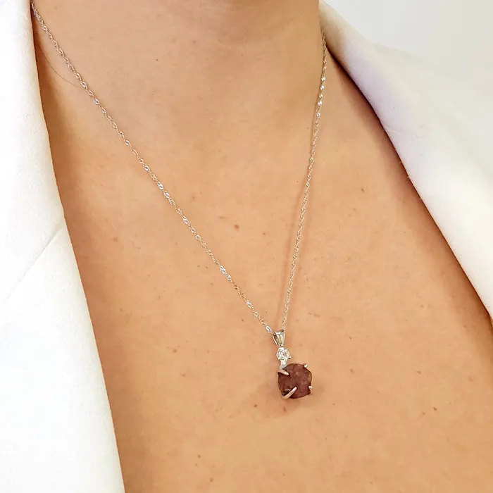 Raw Red Ruby Necklace Uniquelan Jewelry Necklaces