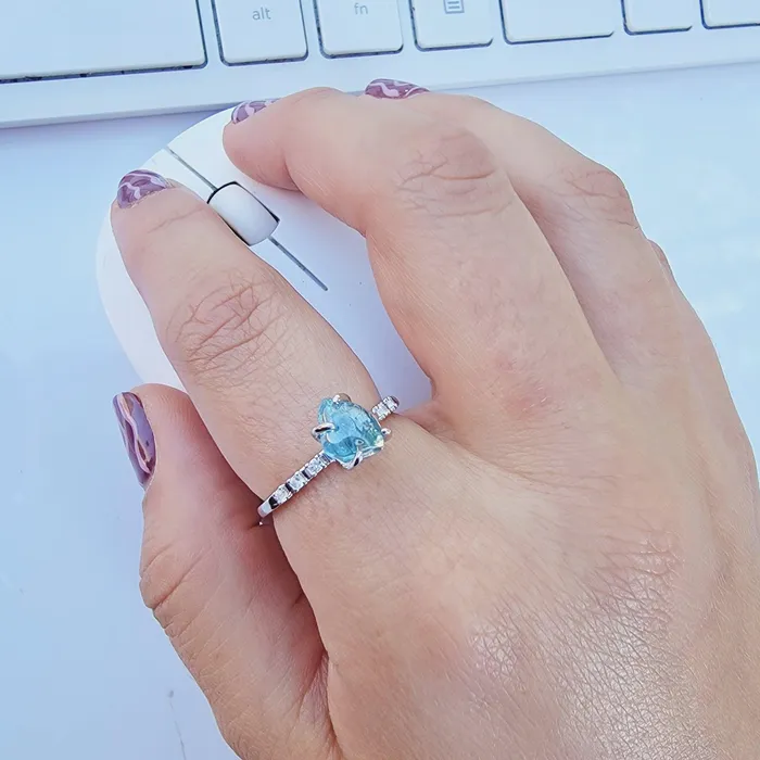 Raw Zircon Tiny Ring Uniquelan Jewelry Rings
