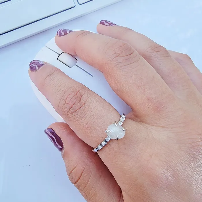 Raw Zircon Tiny Ring Uniquelan Jewelry Rings Raw Zircon Tiny Ring Uniquelan Jewelry Rings