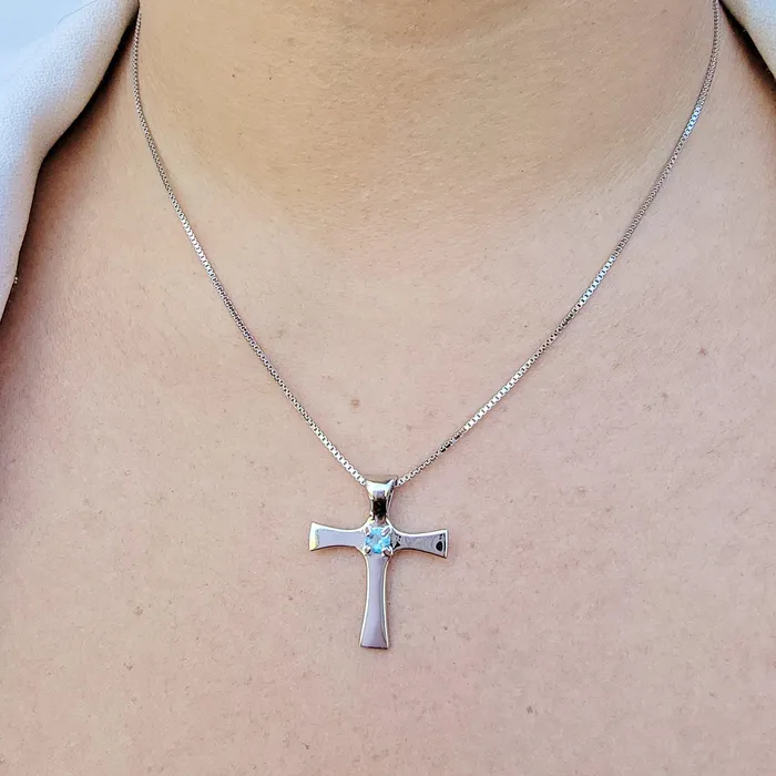 Real Topaz Cross Necklace Uniquelan Jewelry Necklaces