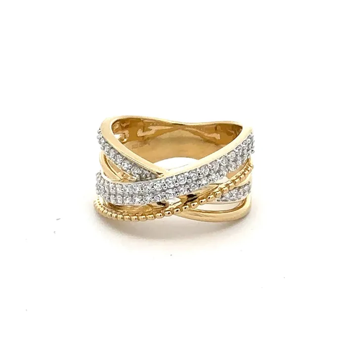 Rings AV LADIES RING 050CT ROUND DIAMOND 14K YELLOW GOLD