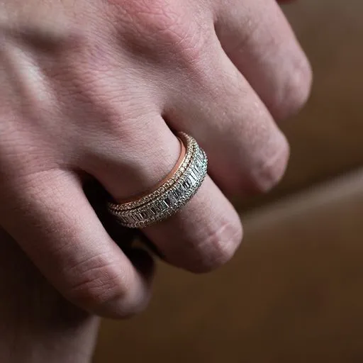 Rings Crown Jewels Coin 15 ctw Mens Baguette Diamond Band