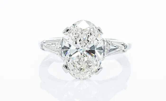 Rings Crown Jewels Coin Ladies 3 Karat Oval Diamond Engagement Ring