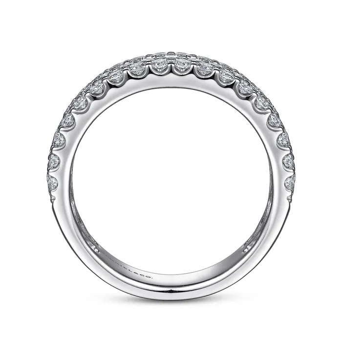 Rings GABRIEL CO Gabriel 14K White Gold 117ctw Triple Row Diamond Band Rings GABRIEL CO Gabriel 14K White Gold 117ctw Triple Row Diamond Band