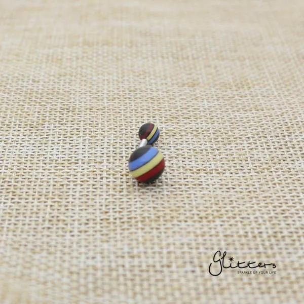 Rings Glitters 14 Gauge Acrylic Multi Color Strips Balls Belly Button Ring