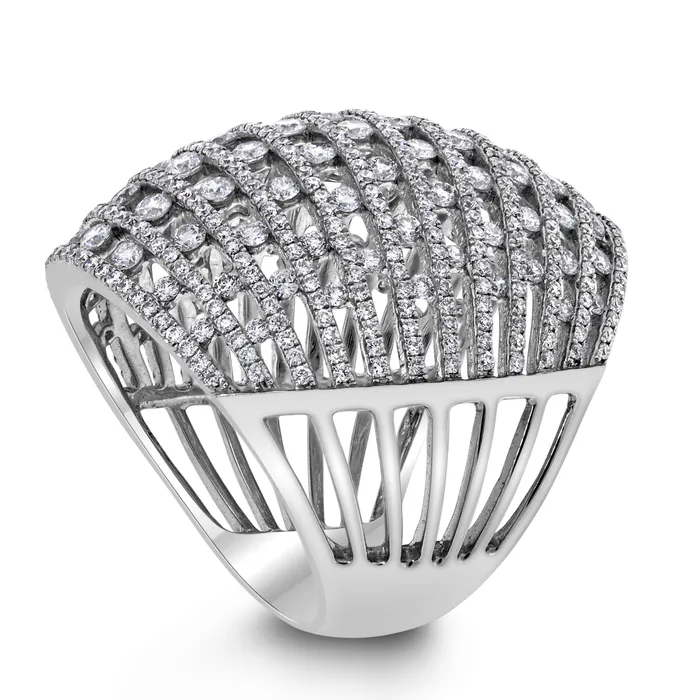 Rings Honeycomb Diamond Ring 298 ct Diamonds in White Gold Beauvince