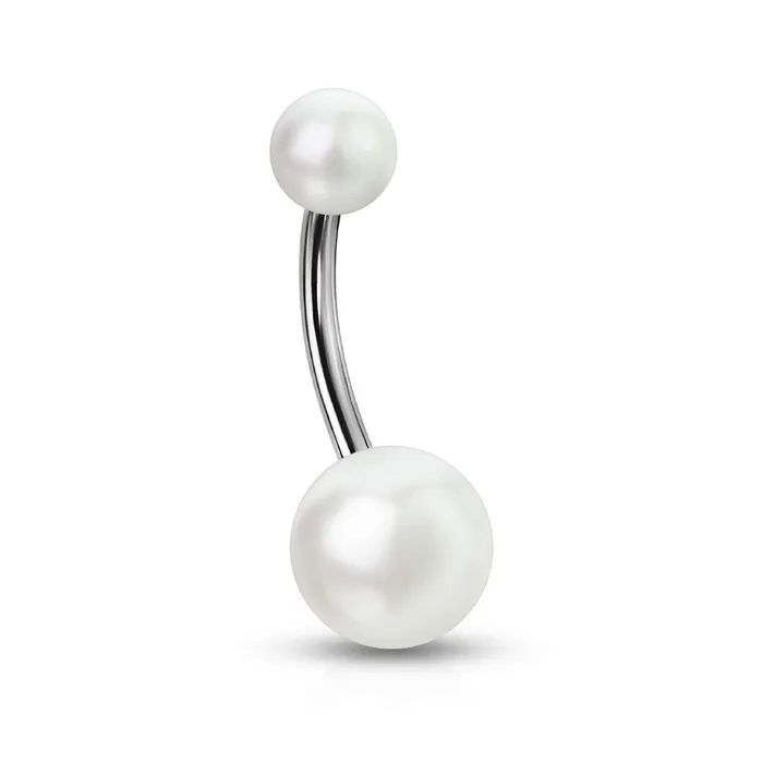 Rings Pearl Belly Button Navel Ring Glitters