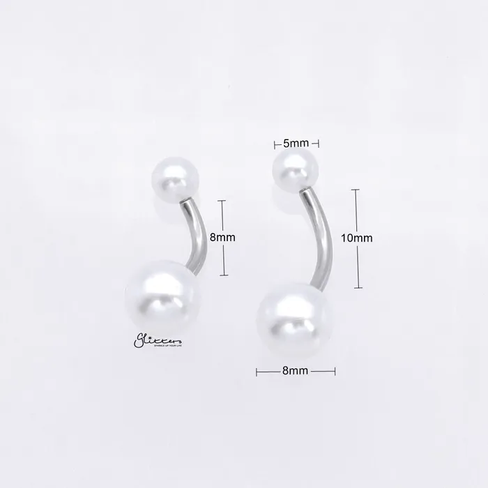 Rings Pearl Belly Button Navel Ring Glitters