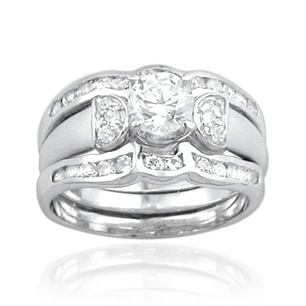 Rings RSZ1050 Cubic Zirconia Engagement Wedding Ring Set Teeda