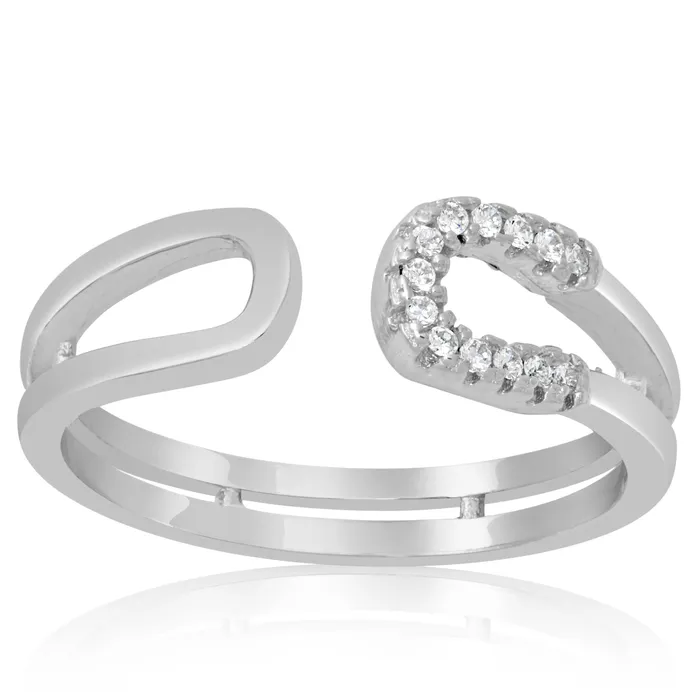 Rings RZ1662 Double Horseshoe CZ Ring Teeda