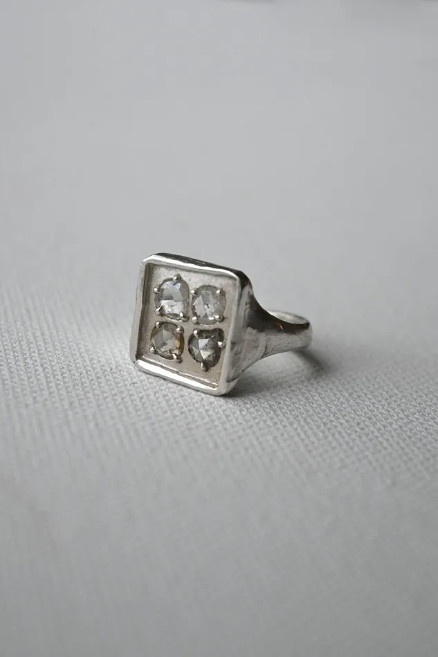 Rings Silver 4 Diamond Ring Atelier Narc