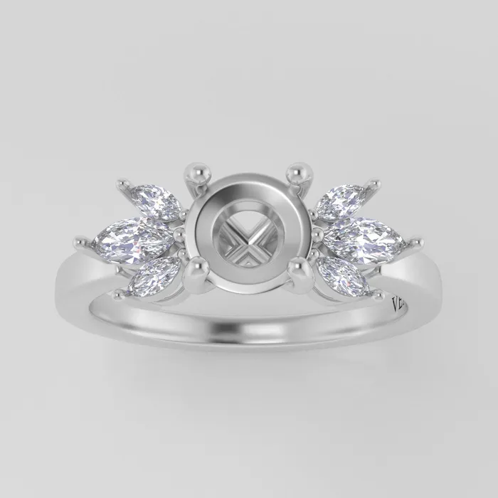 Rings VENVS The Mini Luna 18k White Size 8 Stone MG7 Cinque Ring Box Custom Engraving 0 Rings VENVS The Mini Luna 18k White Size 8 Stone MG7 Cinque Ring Box Custom Engraving 0