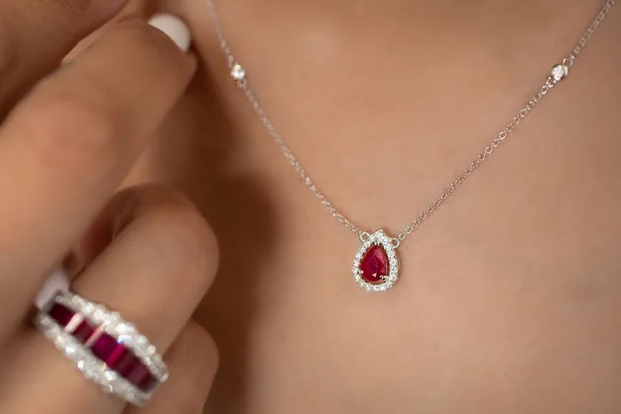 Ruby and Diamond Necklace Crown Jewels Coin Necklaces