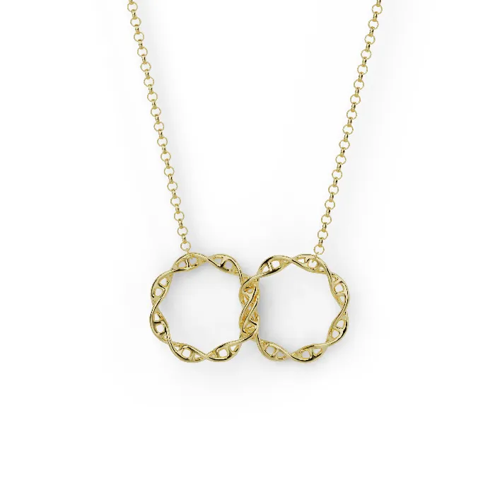 sciencejewelry1824 Necklaces interlocked DNA necklace gold vermeil