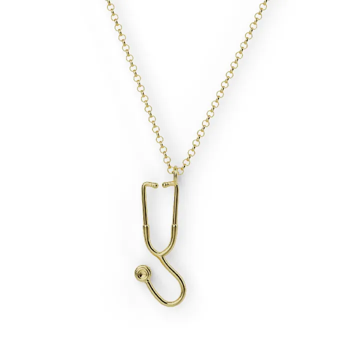 sciencejewelry1824 stethoscope necklace gold vermeil Necklaces
