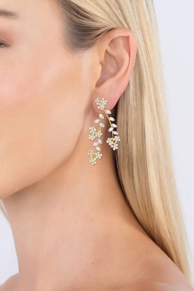 Serenity Leaf Dangle Earrings Eye Candy LA Earrings