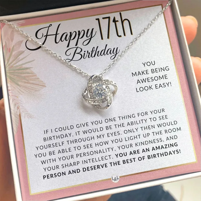 ShineOn Fulfillment Necklaces 17th Birthday Gift For Her Necklace For 17 Year Old Birthday Beautiful Teenage Girl Birthday Pendant
