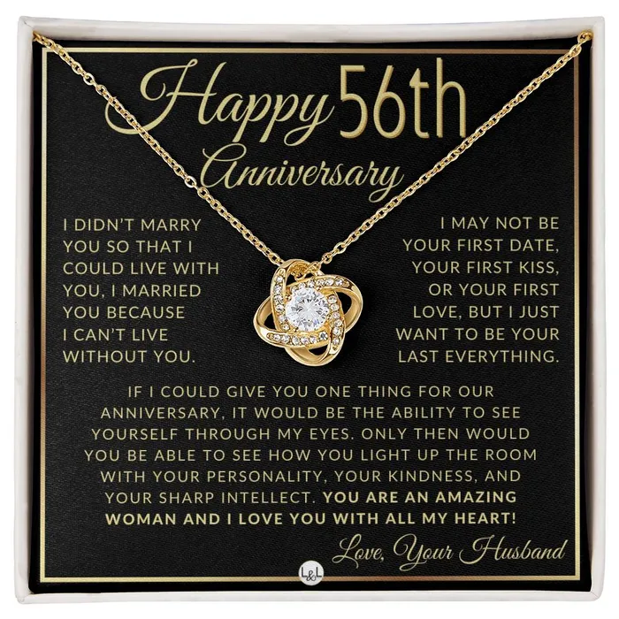 ShineOn Fulfillment Necklaces 56th Anniversary Gift For Wife Beautiful Womens Pendant Necklace Heartfelt Anniversary Message ShineOn Fulfillment Necklaces 56th Anniversary Gift For Wife Beautiful Womens Pendant Necklace Heartfelt Anniversary Message