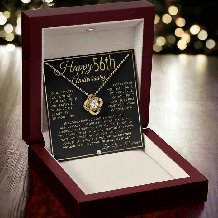 ShineOn Fulfillment Necklaces 56th Anniversary Gift For Wife Beautiful Womens Pendant Necklace Heartfelt Anniversary Message