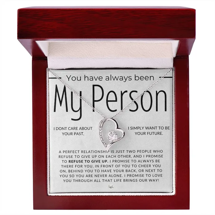 ShineOn Fulfillment Necklaces Always Been My Person Thinking of You Sentimental and Romantic Gift for Her Christmas Valentines Birthday or Anniversary Gifts
