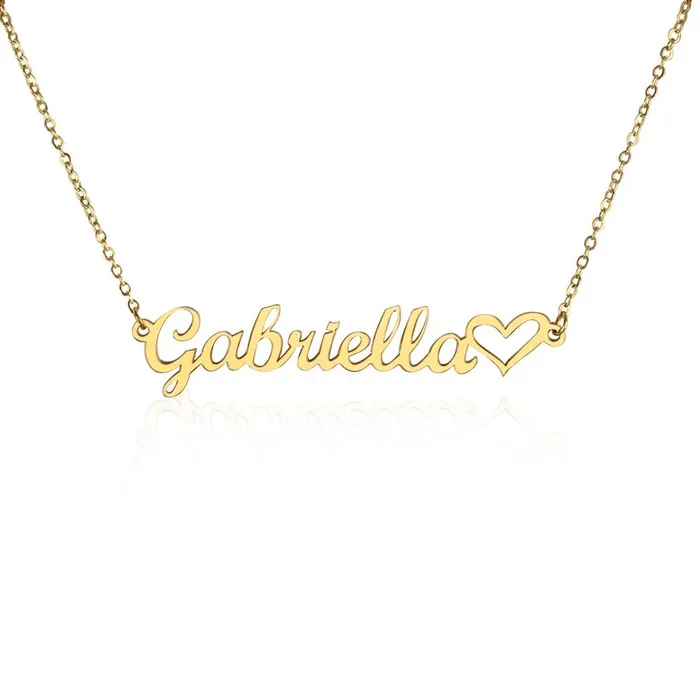 ShineOn Fulfillment Necklaces Bold Script Heart Custom Name Necklace