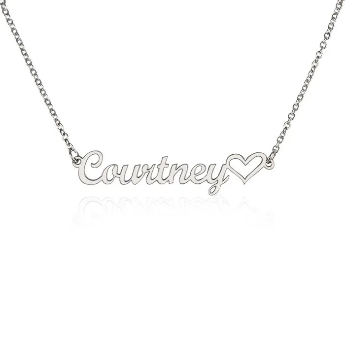 ShineOn Fulfillment Necklaces Bold Script Heart Custom Name Necklace