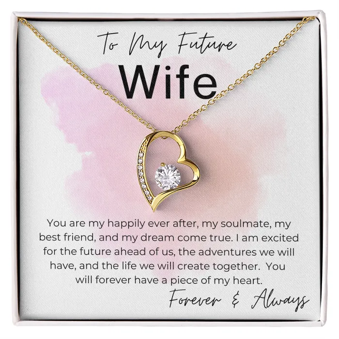 ShineOn Fulfillment Necklaces Dreams Come True Gift for Future Wife For My Bride to Be From the Groom to Be Heart Pendant Necklace