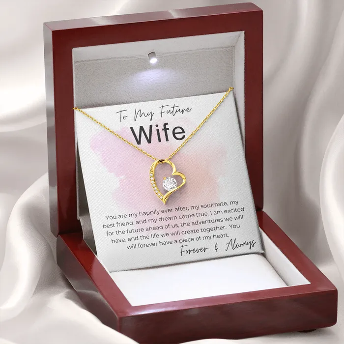 ShineOn Fulfillment Necklaces Dreams Come True Gift for Future Wife For My Bride to Be From the Groom to Be Heart Pendant Necklace