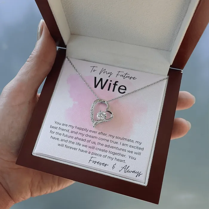 ShineOn Fulfillment Necklaces Dreams Come True Gift for Future Wife For My Bride to Be From the Groom to Be Heart Pendant Necklace
