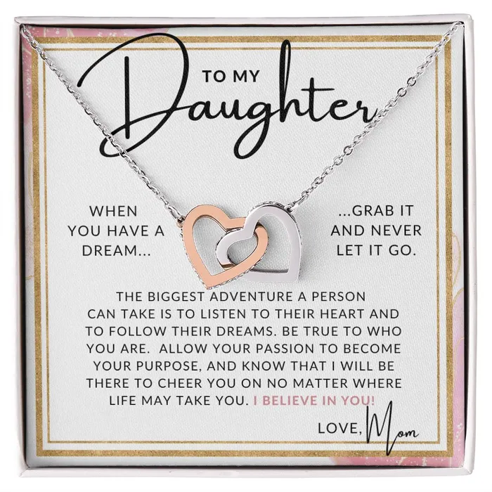 ShineOn Fulfillment Necklaces Follow Your Dreams To My Daughter From Mom Mother to Daughter Necklace Christmas Gifts Birthday Present Graduation Gift Valentines Day ShineOn Fulfillment Necklaces Follow Your Dreams To My Daughter From Mom Mother to Daughter Necklace Christmas Gifts Birthday Present Graduation Gift Valentines Day