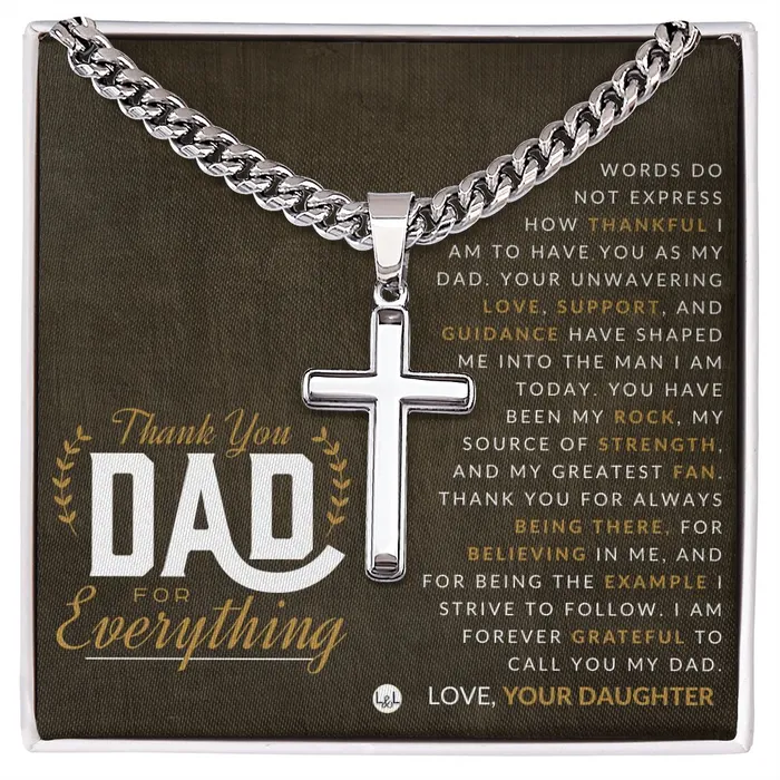 ShineOn Fulfillment Necklaces Gift For Dad From Daughter Mens Chain with Engravable Cross Necklace Christian Jewelry For Dad For Fathers Day Christmas or His Birthday ShineOn Fulfillment Necklaces Gift For Dad From Daughter Mens Chain with Engravable Cross Necklace Christian Jewelry For Dad For Fathers Day Christmas or His Birthday