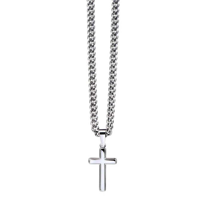 ShineOn Fulfillment Necklaces Gift For Dad From Daughter Mens Chain with Engravable Cross Necklace Christian Jewelry For Dad For Fathers Day Christmas or His Birthday
