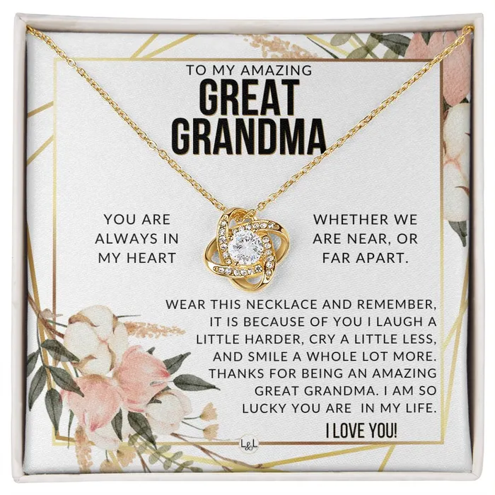 ShineOn Fulfillment Necklaces Great Grandma Gift Beautiful Womens Pendant From Granddaughter Grandson Grandkids Great For Mothers Day Christmas or Birthday ShineOn Fulfillment Necklaces Great Grandma Gift Beautiful Womens Pendant From Granddaughter Grandson Grandkids Great For Mothers Day Christmas or Birthday
