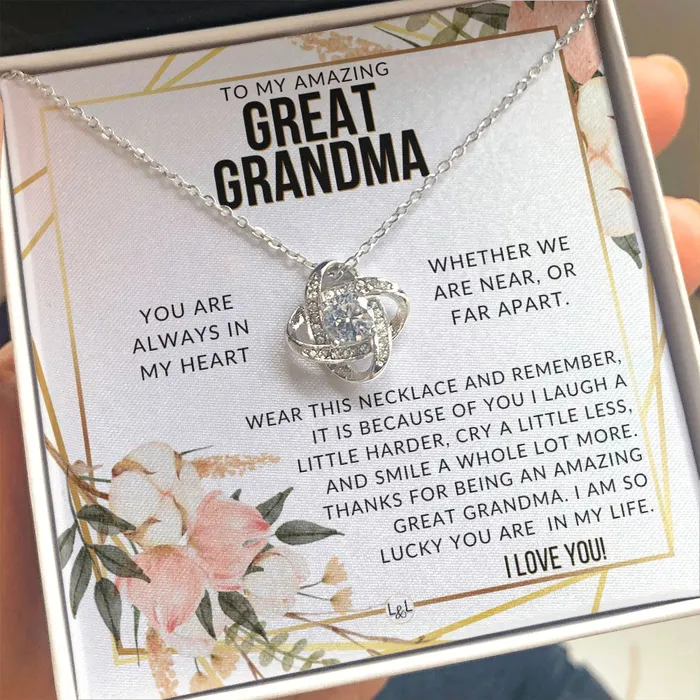 ShineOn Fulfillment Necklaces Great Grandma Gift Beautiful Womens Pendant From Granddaughter Grandson Grandkids Great For Mothers Day Christmas or Birthday