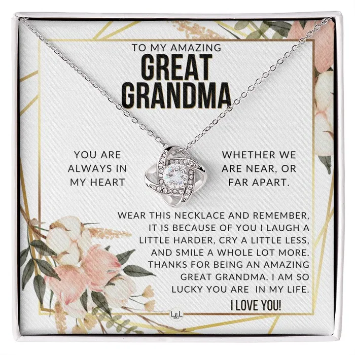 ShineOn Fulfillment Necklaces Great Grandma Gift Beautiful Womens Pendant From Granddaughter Grandson Grandkids Great For Mothers Day Christmas or Birthday