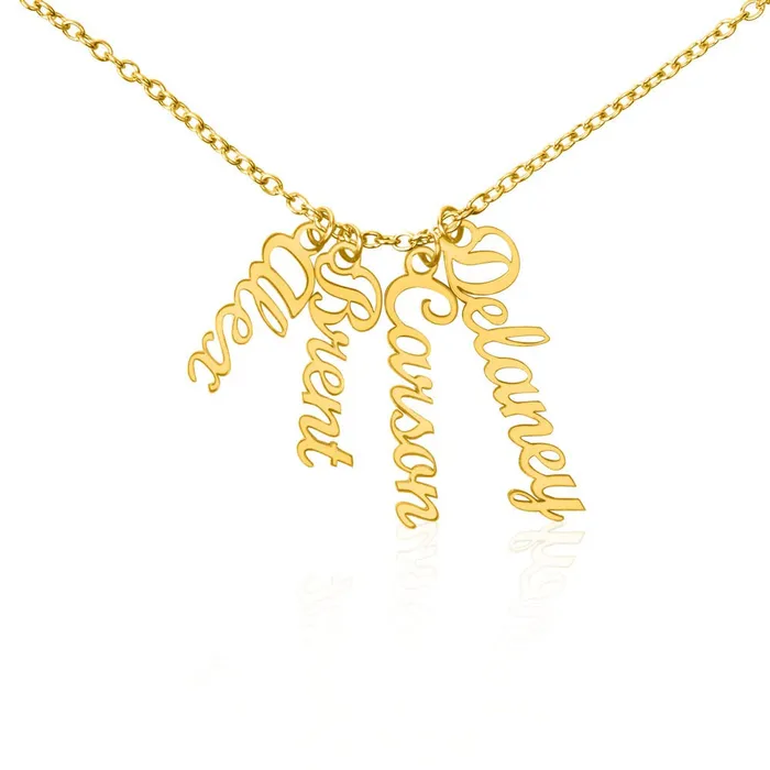 ShineOn Fulfillment Necklaces Multiple Name Necklace and Personal Message Card ShineOn Fulfillment Necklaces Multiple Name Necklace and Personal Message Card