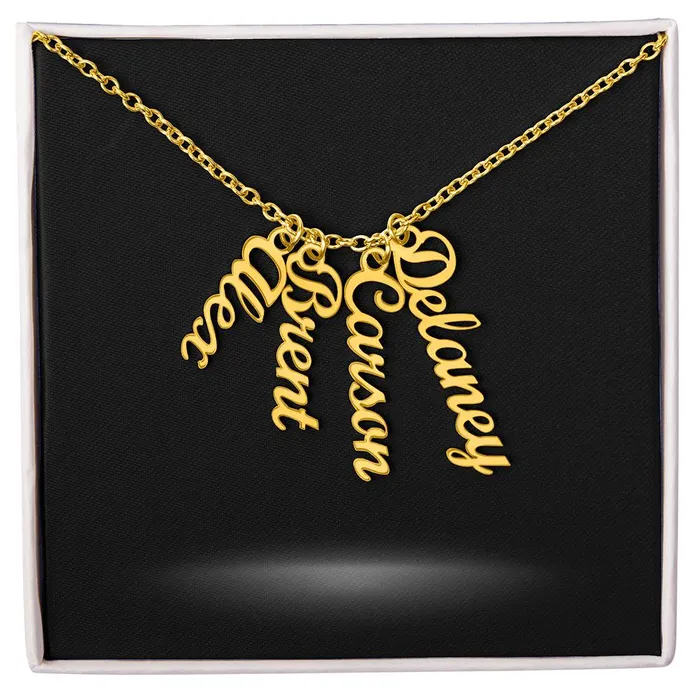 ShineOn Fulfillment Necklaces Multiple Name Necklace and Personal Message Card
