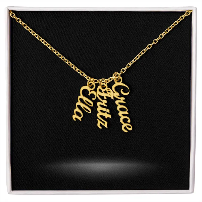 ShineOn Fulfillment Necklaces Multiple Name Necklace and Personal Message Card