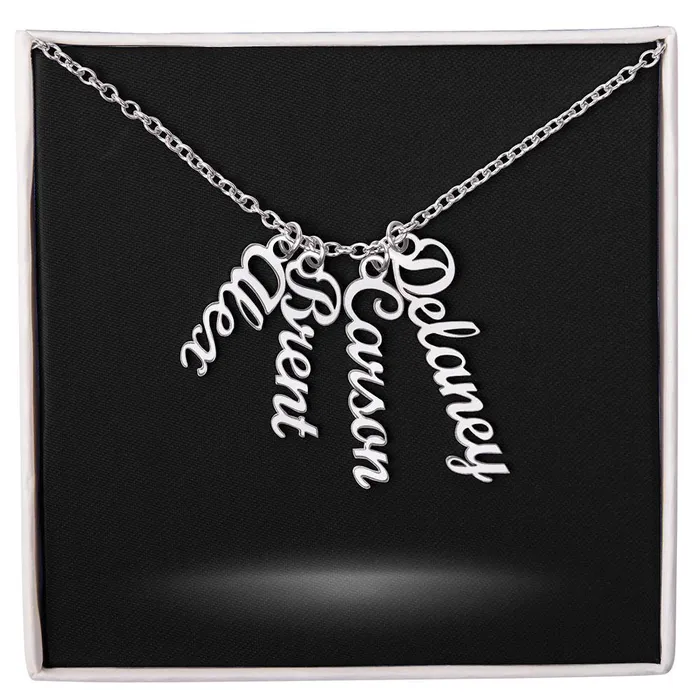 ShineOn Fulfillment Necklaces Multiple Name Necklace and Personal Message Card
