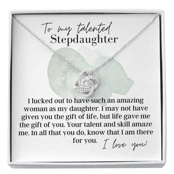 ShineOn Fulfillment Necklaces To My Talented Stepdaughter I Love You Love Knot Pendant Necklace ShineOn Fulfillment Necklaces To My Talented Stepdaughter I Love You Love Knot Pendant Necklace