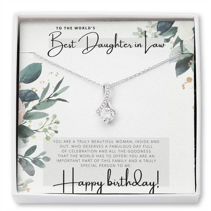 ShineOn Fulfillment Necklaces To the Worlds Best Daughter in Law Happy Birthday Birthday Gift Pendant Necklace ShineOn Fulfillment Necklaces To the Worlds Best Daughter in Law Happy Birthday Birthday Gift Pendant Necklace