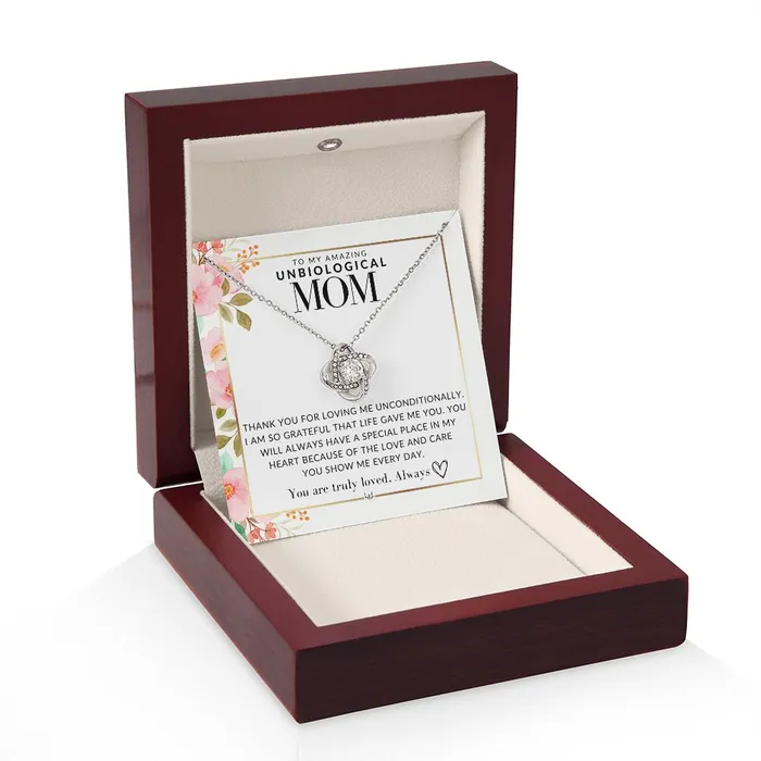 ShineOn Fulfillment Necklaces Unbiological Mom Gift Truly Loved Present for Stepmom Bonus Mom Second Mom Unbiological Mom or Other Mom Great For Mothers Day Christmas Her Birthday Or As An Encouragement Gift