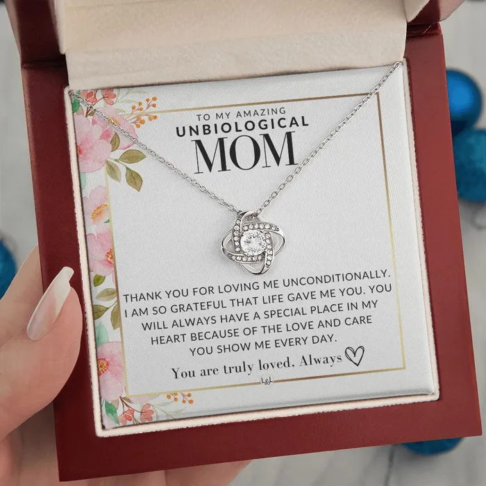 ShineOn Fulfillment Necklaces Unbiological Mom Gift Truly Loved Present for Stepmom Bonus Mom Second Mom Unbiological Mom or Other Mom Great For Mothers Day Christmas Her Birthday Or As An Encouragement Gift