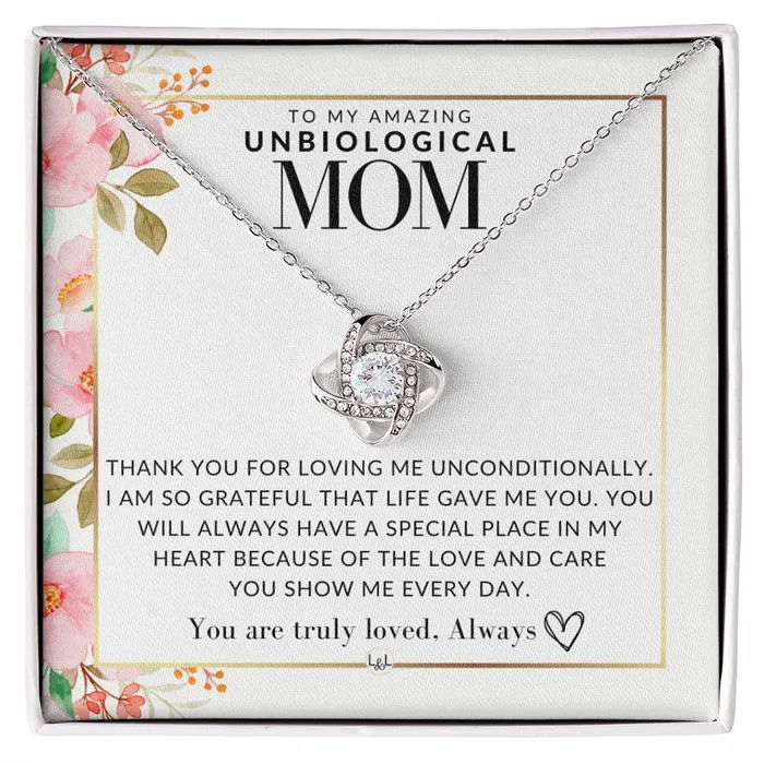 ShineOn Fulfillment Necklaces Unbiological Mom Gift Truly Loved Present for Stepmom Bonus Mom Second Mom Unbiological Mom or Other Mom Great For Mothers Day Christmas Her Birthday Or As An Encouragement Gift